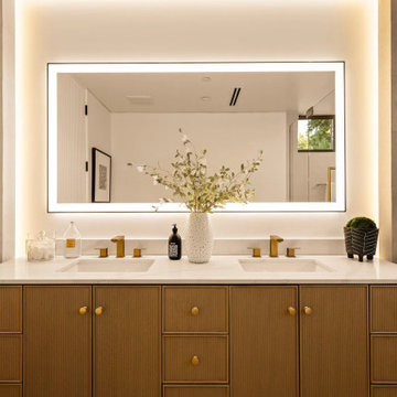 Modern Luxury Bathroom Vanity with Custom Aluminum Accent Windows