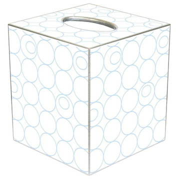 TB1484 - White & Blue Circles Tissue Box Cover