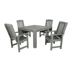 Highwood USA - Lehigh 5-Piece Square Dining Set, Coastal Teak - Outdoor Dining Sets
