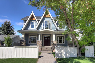 Arts and crafts home design photo in Calgary
