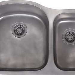 Artisan Fleur-De-Lis Series Undermount 32'' x 20'' Double Bowl FDL-LM3220-D97 - Kitchen Sinks