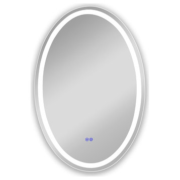 Luminosity Back Lit Oval Touchscreen Led Mirror, 32" Height