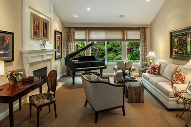 Trendy living room photo in Denver