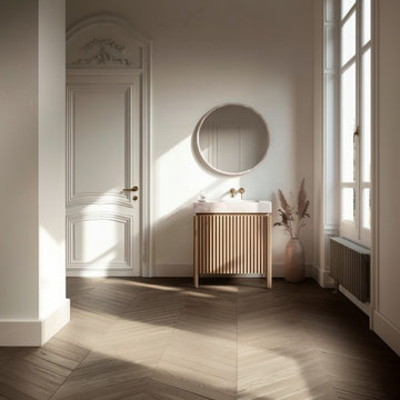 Handcrafted White Oak Bathroom Vanity