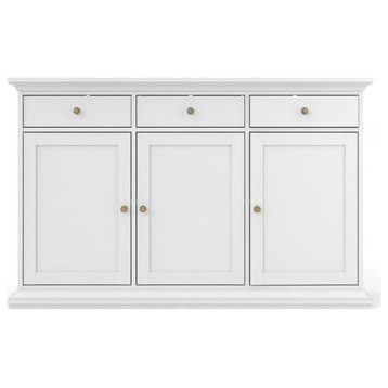 Sideboard with 3 Doors and 3 Drawers, White