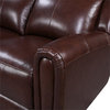 Bowery Hill Modern Geuine Leather & Hardwood Sofa in Brown Finish