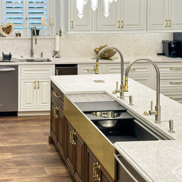 Luxury Kitchen in Central Florida with Two Rachiele Custom Sinks