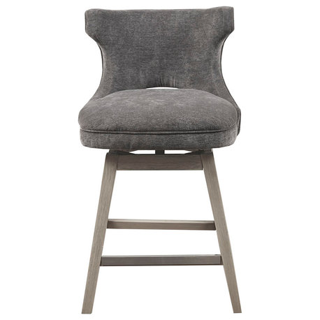 Gewnee 25.75" Swivel Counter Stool, Charcoal