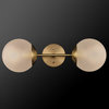 Celestia 2-Light Wall Sconce, Matte Brass, Frosted Glass Shades