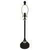 28" Crystal Lamp With Black Diamond Gray Papyrus, Oil Rubbed Bronze, Set of 2