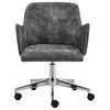 Sunny Pro Office Chair, Gray Velvet With Chrome Base