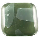 Glass Storm Studios - Forest Handmade Knob - Knobs measure approximately 1.25" square and pulls measure approximately .75" x 4.25" with a 3" center to center. Hardware has a brushed nickel finish and uses a standard 8-32 screw.