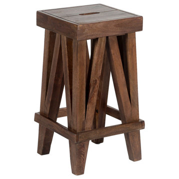 Brookside 26"H Industrial Wood Counter-Height Stool