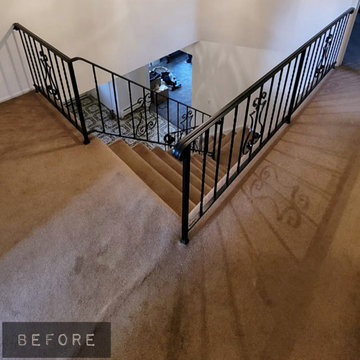 Custom Railing Design - Before and After - Nutmeg Stain by DuraSeal
