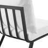 Lounge Chair, Aluminum, Metal, Gray White, Modern, Outdoor Patio Bistro