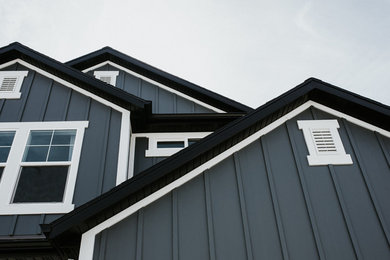 Victorian blue two-story house exterior idea in Salt Lake City