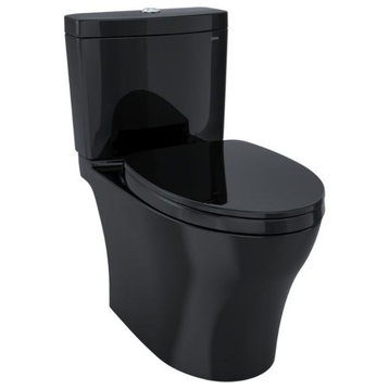 TOTO Aquia IV Two-Piece Toilet, Elongated, SoftClose Seat, 1.28/0.9 GPF, Ebony