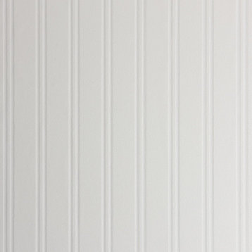 4000-59016  Murph White Beadboard Paintable Wallpaper Expanded Vinyl