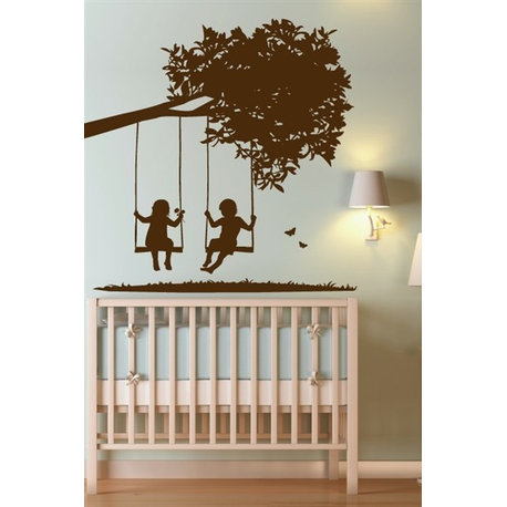 Kids on Swings Wall Decal, As-Is