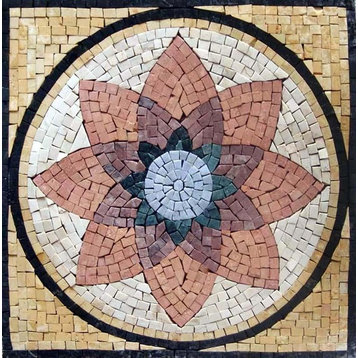 Wall Art Mosaic, Water Lily, 12"x12"