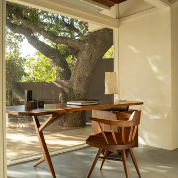 Hollywood Hills Home Office with Indoor-Outdoor Connection