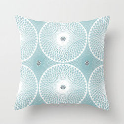 Sea Rosette Pale Blue Accent Throw Pillow - Decorative Pillows