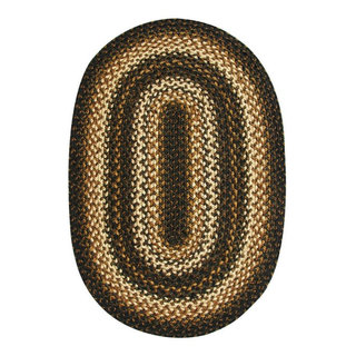 Cocoa Bean Brown and Black Cotton Braided Oval Rugs –