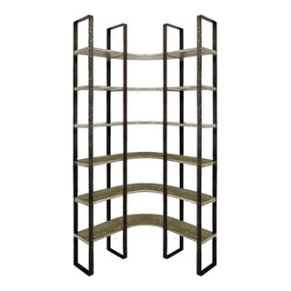 Mercana Turner Six-Tier Shelving Unit in Medium Brown, Contemporary & Modern | Bellacor | 69233-AB