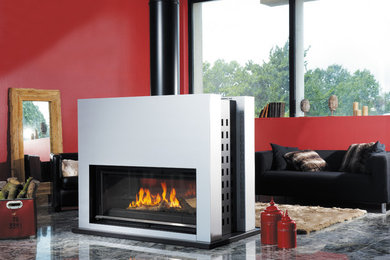 Cheminees Philippe fireplace - double sided, slow combustion/open fireplace