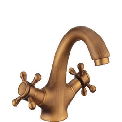Venice-Padua Antique Double Handle Bathroom Sink Faucet - Bathroom Sink Faucets