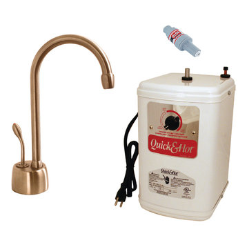 Velosah Contemporary 9" Hot Water Dispenser With Tank, Copper