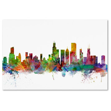 "Chicago, Illinois Skyline" Canvas Art by Michael Tompsett