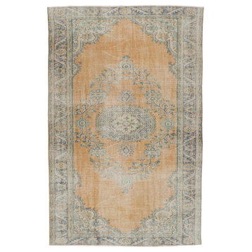 Vintage Turkish Hand-Knotted Rug 5' 11" x 9' 1", 71 in. x 109 in.
