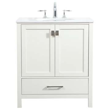 Elegant VF18830WH 30"Single Bathroom Vanity, White