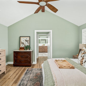 Franklin TN Home Remodel – Calming Green Interiors With Modern Rustic Touches