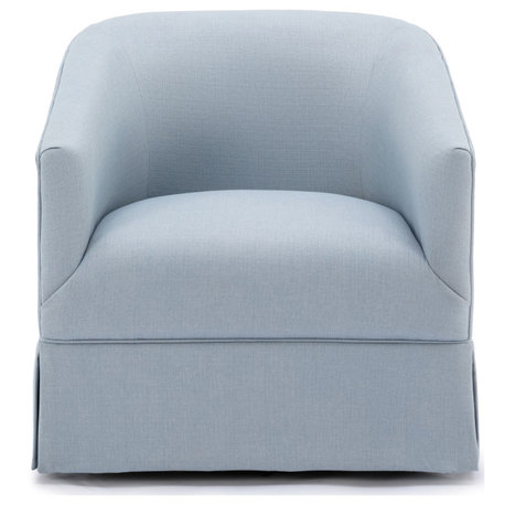 Elm Skirted Swivel Chair, Sky Blue
