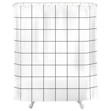 Grid Shower Curtain, White