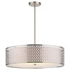 Marco Stainless Steel and Fabric Drum Pendant Light