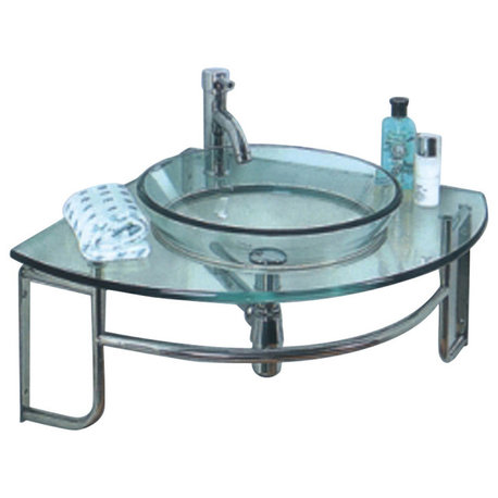 Fresca Ordinato Corner Mount Glass Vanity