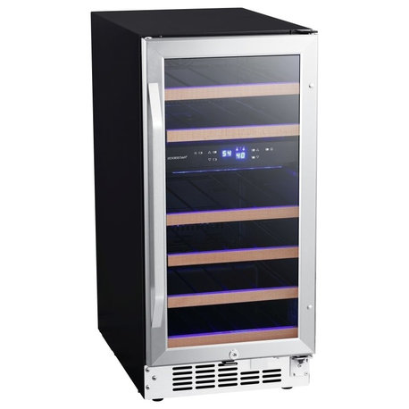 EdgeStar CWR263DZ 15"W 23 Bottle Built-In Dual Zone Wine Cooler - Stainless