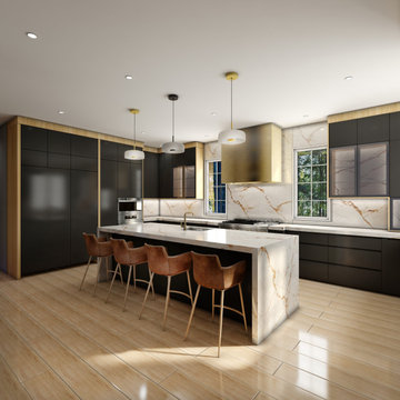 Paramus, NJ Black Matte Kitchen Design - Custom Kitchen Design