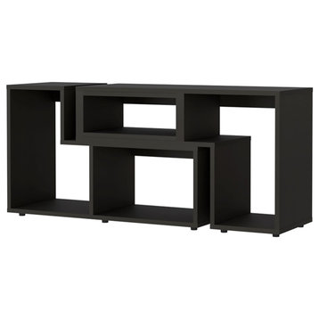 FM FURNITURE Harmony Extendable TV Stand Black Engineered Wood