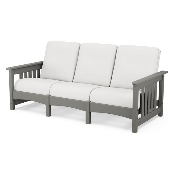 POLYWOOD Mission Sofa, Slate Gray/Textured Linen
