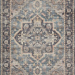 Loloi II - Loloi II Printed Hathaway Navy/Multi Area Rug, 2'3"x3'9" - Timeless and traditional, Hathaway offers a hand-knotted vintage rug look with modern day durability and value. Created in China of 100% polyester, this printed interpretation offers old world style with the benefit of every day wear ability. Its updated color palette is a perfect balance of warm tan, beige and buff with steely blue slate and navy.