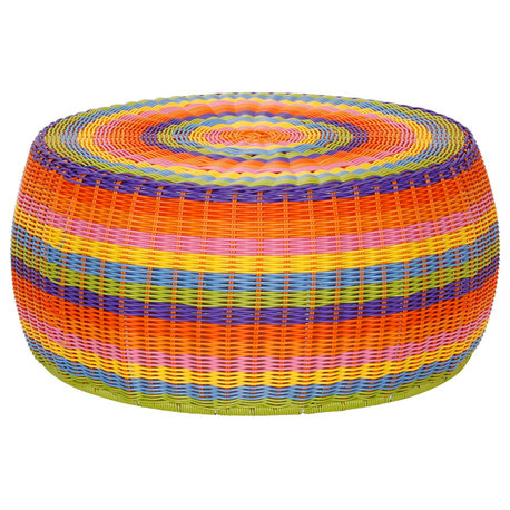 Handwoven Resin Storage Stool Ottoman