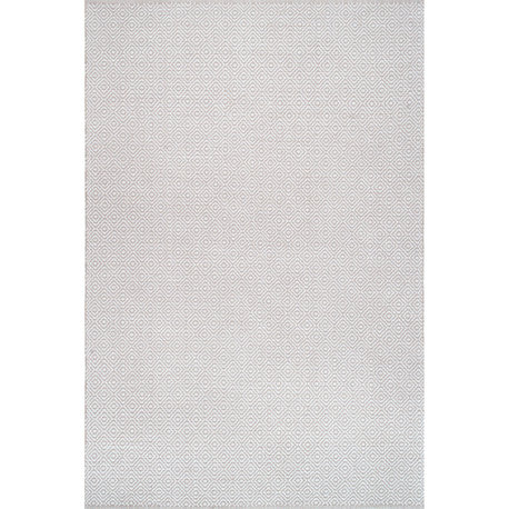 Nuloom Hand-Loomed Chalet Diamond Cotton Rug, Beige 9'x12'