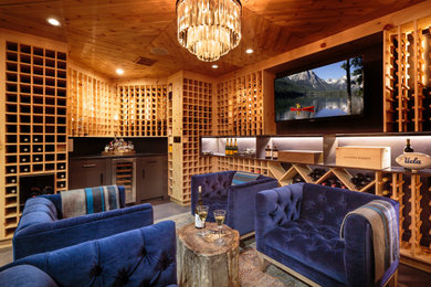 Example of an eclectic wine cellar design in Los Angeles