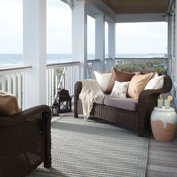 Boathouse Cross Sewn Braided Rectangle Rug on Deck