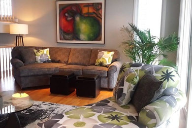 Living room - mid-sized transitional formal and loft-style light wood floor and beige floor living room idea in Baltimore with beige walls, no fireplace and no tv