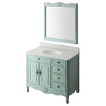 BENTON COLLECTION - 38" Distressed Light blue Daleville Bathroom Vanity, Add Mirror No Faucet - *Please Note*